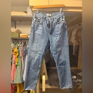 Agolde Ankle Jeans. Size 27. Medium wash. Slightly distressed.